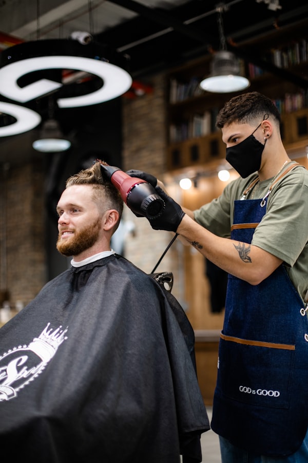 Client getting a fresh cut
